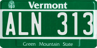 VT license plate ALN313