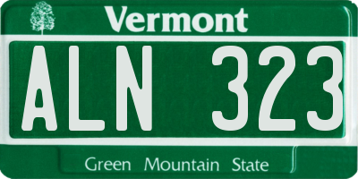 VT license plate ALN323