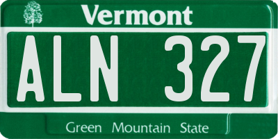 VT license plate ALN327