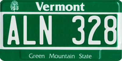 VT license plate ALN328