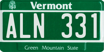 VT license plate ALN331