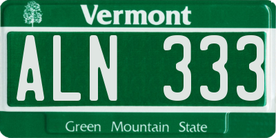 VT license plate ALN333