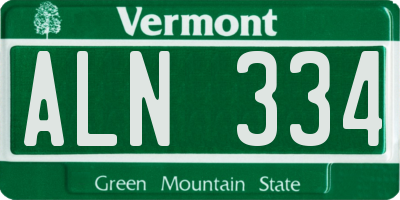 VT license plate ALN334