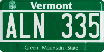 VT license plate ALN335