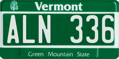 VT license plate ALN336