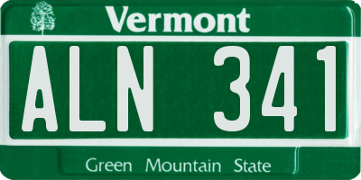 VT license plate ALN341