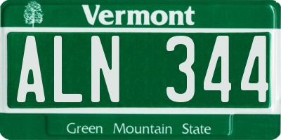 VT license plate ALN344