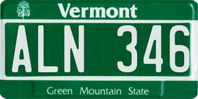 VT license plate ALN346