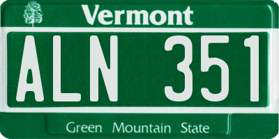 VT license plate ALN351