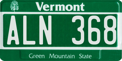 VT license plate ALN368