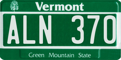 VT license plate ALN370