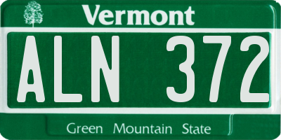 VT license plate ALN372