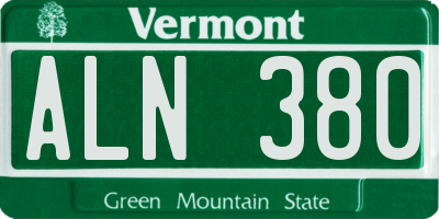 VT license plate ALN380