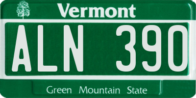VT license plate ALN390