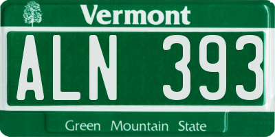 VT license plate ALN393
