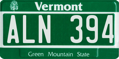 VT license plate ALN394