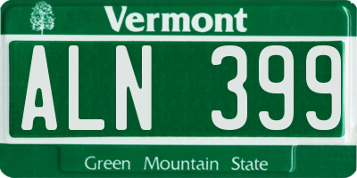 VT license plate ALN399
