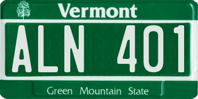 VT license plate ALN401