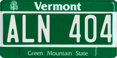 VT license plate ALN404
