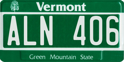 VT license plate ALN406
