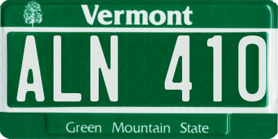 VT license plate ALN410