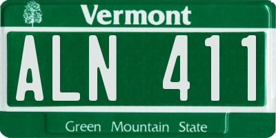 VT license plate ALN411
