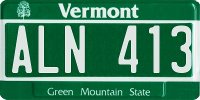 VT license plate ALN413