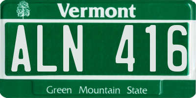 VT license plate ALN416