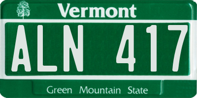 VT license plate ALN417