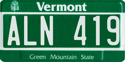 VT license plate ALN419