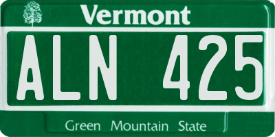 VT license plate ALN425