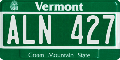 VT license plate ALN427