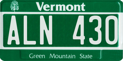 VT license plate ALN430