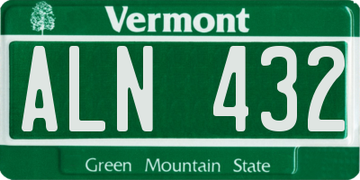 VT license plate ALN432