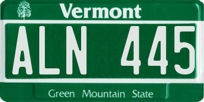 VT license plate ALN445