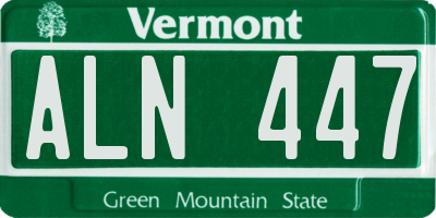 VT license plate ALN447