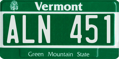 VT license plate ALN451