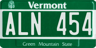 VT license plate ALN454