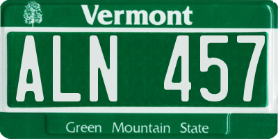VT license plate ALN457
