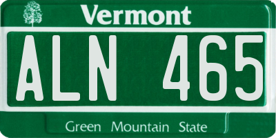 VT license plate ALN465