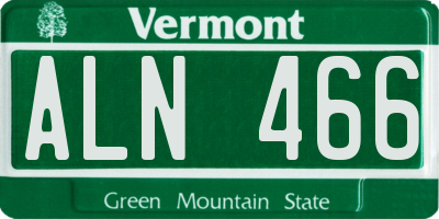 VT license plate ALN466