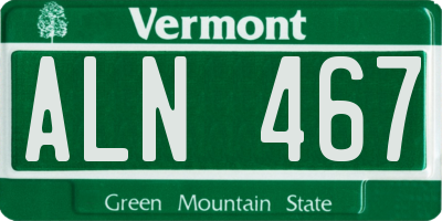 VT license plate ALN467