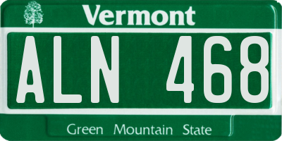 VT license plate ALN468