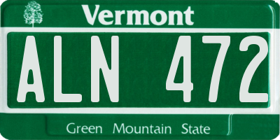 VT license plate ALN472