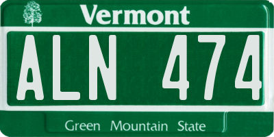 VT license plate ALN474