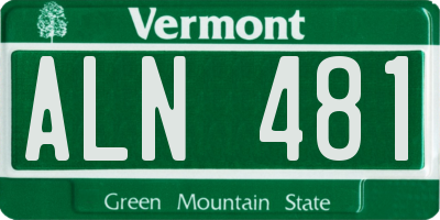 VT license plate ALN481