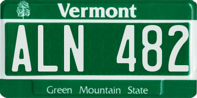 VT license plate ALN482