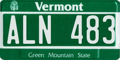 VT license plate ALN483