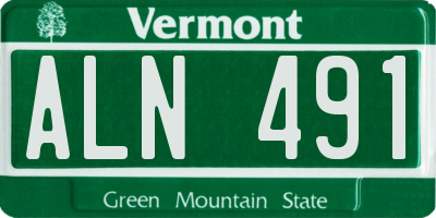 VT license plate ALN491