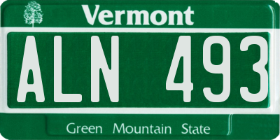 VT license plate ALN493